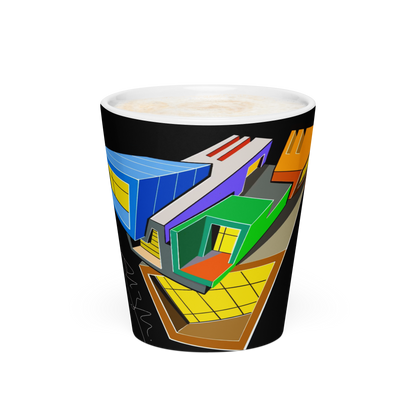 Architectonic - Cobalt Cube 12 Oz. Latte mug